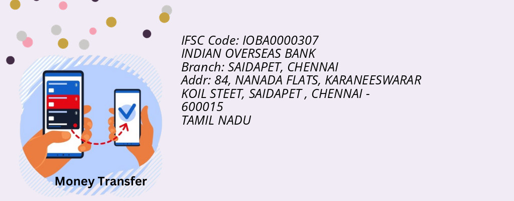 Find INDIAN OVERSEAS BANK IFSC Code CHENNAI - SAIDAPET Branch