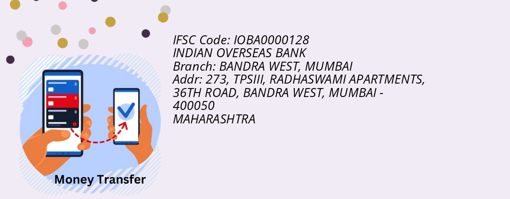 Find INDIAN OVERSEAS BANK IFSC Code MUMBAI - BANDRA WEST Branch