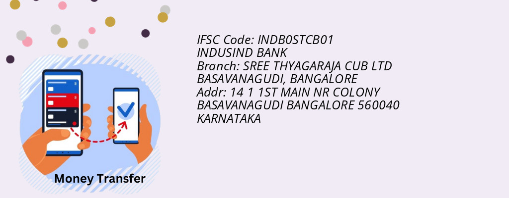 Find INDUSIND BANK IFSC Code BANGALORE - SREE THYAGARAJA CUB LTD BASAVANAGUDI Branch Find INDUSIND BANK IFSC Code BANGALORE - SREE THYAGARAJA CUB LTD BASAVANAGUDI Branch