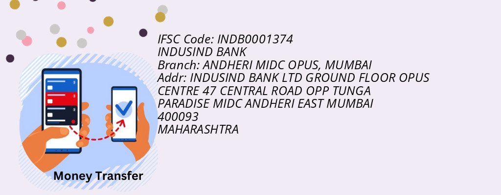 Find INDUSIND BANK IFSC Code MUMBAI - ANDHERI MIDC OPUS Branch Find INDUSIND BANK IFSC Code MUMBAI - ANDHERI MIDC OPUS Branch