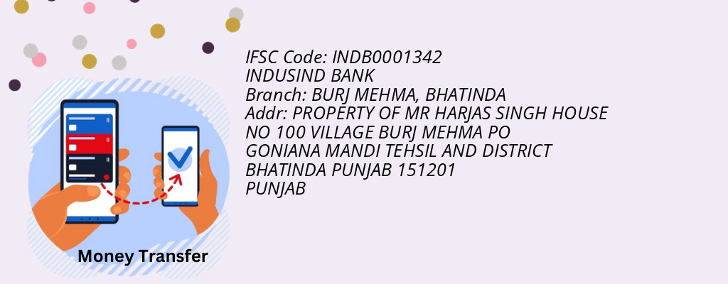 Find INDUSIND BANK IFSC Code BHATINDA - BURJ MEHMA Branch Find INDUSIND BANK IFSC Code BHATINDA - BURJ MEHMA Branch