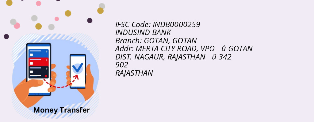 Find INDUSIND BANK IFSC Code GOTAN - GOTAN Branch Find INDUSIND BANK IFSC Code GOTAN - GOTAN Branch