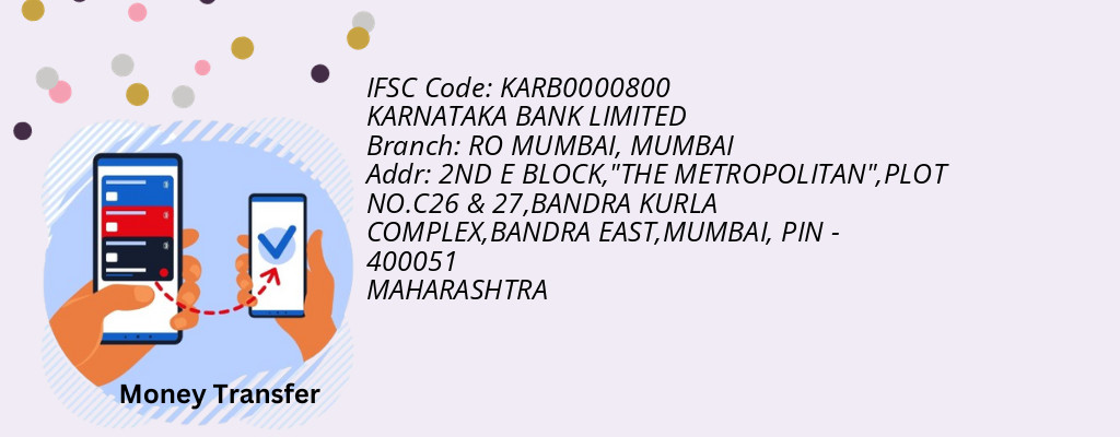 Find KARNATAKA BANK IFSC Code MUMBAI - RO MUMBAI Branch