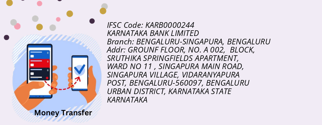 Find KARNATAKA BANK IFSC Code BENGALURU - BENGALURU-SINGAPURA Branch Find KARNATAKA BANK IFSC Code BENGALURU - BENGALURU-SINGAPURA Branch