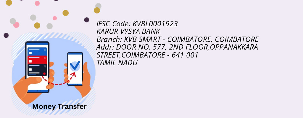 Find KARUR VYSYA BANK IFSC Code COIMBATORE - KVB SMART - COIMBATORE Branch Find KARUR VYSYA BANK IFSC Code COIMBATORE - KVB SMART - COIMBATORE Branch