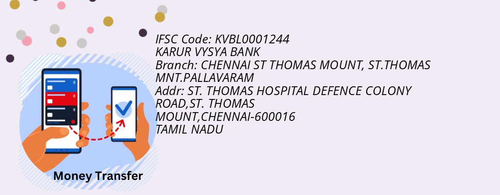 Find KARUR VYSYA BANK IFSC Code ST.THOMAS MNT.PALLAVARAM - CHENNAI ST THOMAS MOUNT Branch