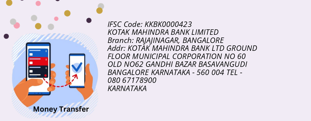 Find KOTAK MAHINDRA BANK IFSC Code BANGALORE - RAJAJINAGAR Branch