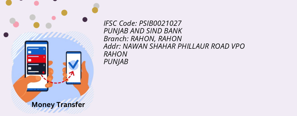 Find PUNJAB AND SIND BANK IFSC Code RAHON - RAHON Branch