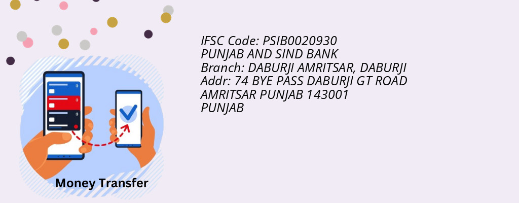 Find PUNJAB AND SIND BANK IFSC Code DABURJI - DABURJI AMRITSAR Branch