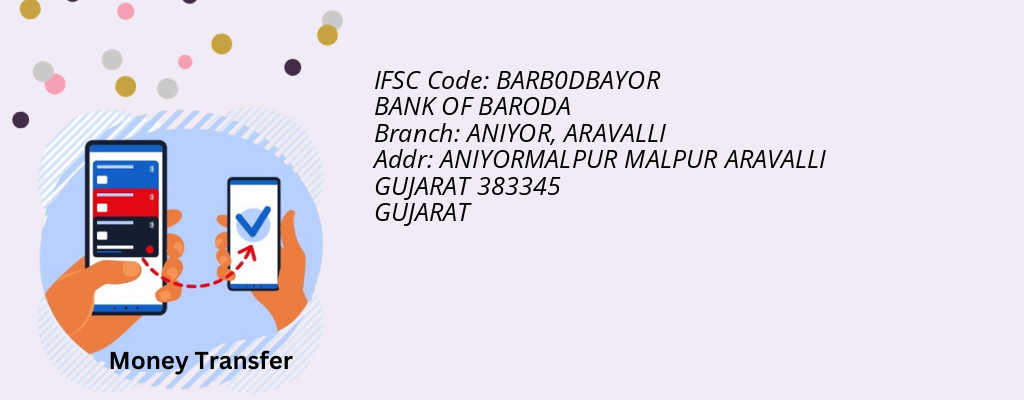 Find BANK OF BARODA IFSC Code ARAVALLI - ANIYOR Branch