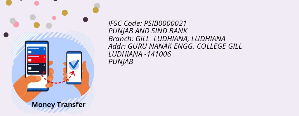 Find PUNJAB AND SIND BANK IFSC Code LUDHIANA - GILL  LUDHIANA Branch