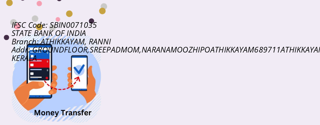 Find STATE BANK OF INDIA IFSC Code RANNI - ATHIKKAYAM Branch