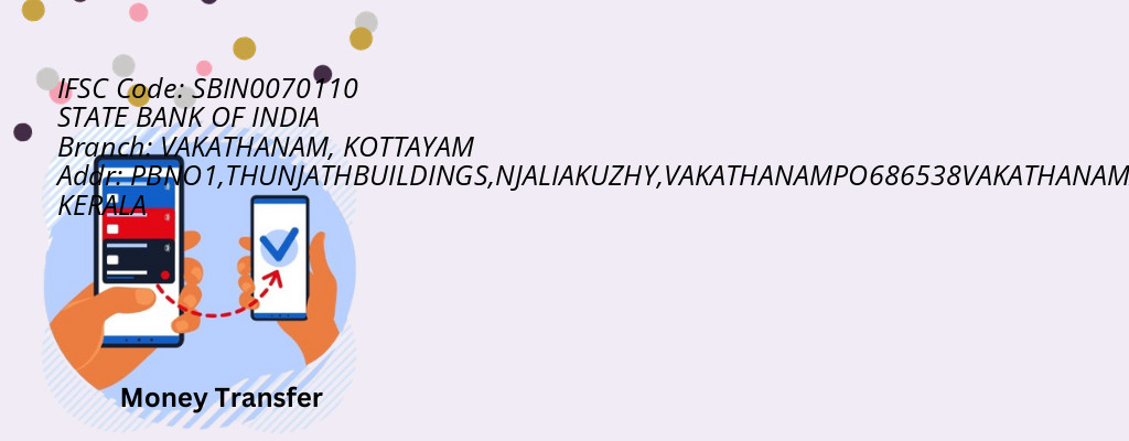 Find STATE BANK OF INDIA IFSC Code KOTTAYAM - VAKATHANAM Branch