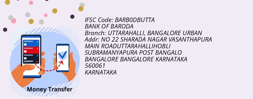 Find BANK OF BARODA IFSC Code BANGALORE URBAN - UTTARAHALLI Branch