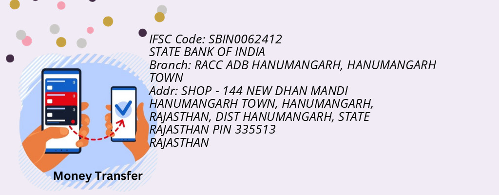 Find STATE BANK OF INDIA IFSC Code HANUMANGARH TOWN - RACC ADB HANUMANGARH Branch