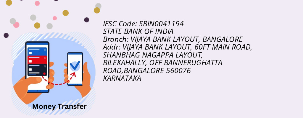 Find STATE BANK OF INDIA IFSC Code BANGALORE - VIJAYA BANK LAYOUT Branch