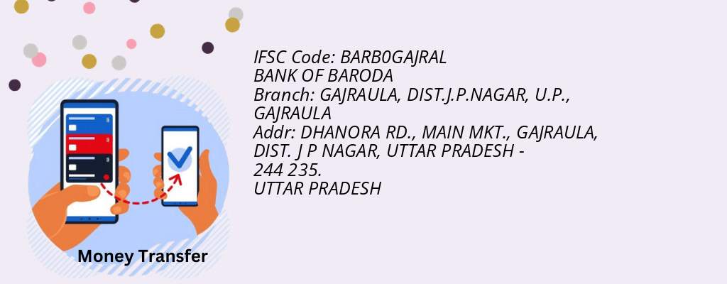 Find BANK OF BARODA IFSC Code GAJRAULA - GAJRAULA, DIST.J.P.NAGAR, U.P. Branch