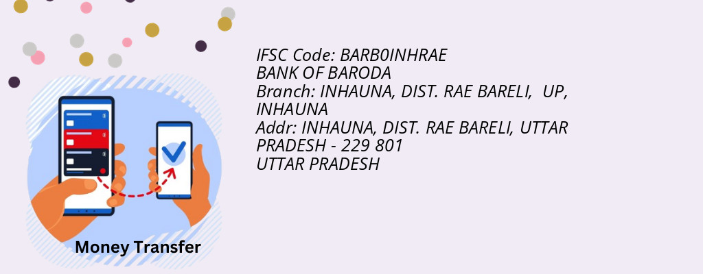 Find BANK OF BARODA IFSC Code INHAUNA - INHAUNA, DIST. RAE BARELI,  UP Branch