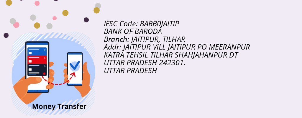 Find BANK OF BARODA IFSC Code TILHAR - JAITIPUR Branch
