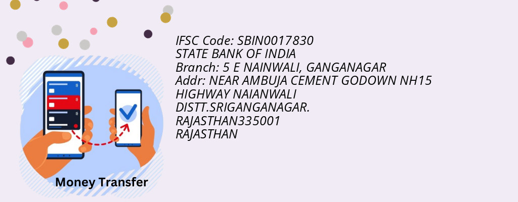 Find STATE BANK OF INDIA IFSC Code GANGANAGAR - 5 E NAINWALI Branch