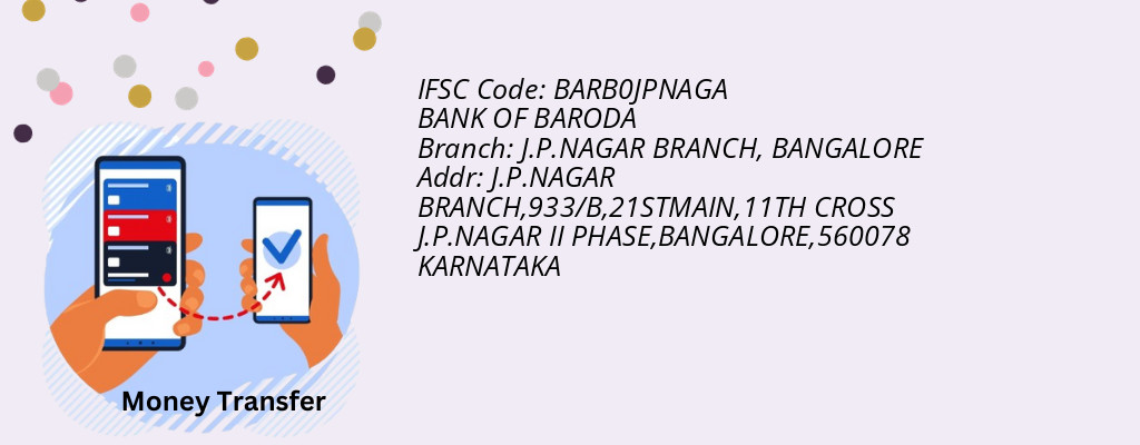 Find BANK OF BARODA IFSC Code BANGALORE - J.P.NAGAR BRANCH Branch