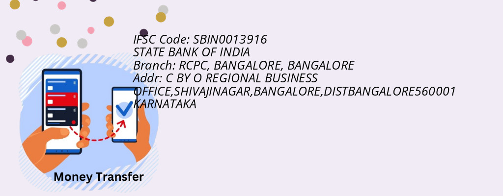 Find STATE BANK OF INDIA IFSC Code BANGALORE - RCPC, BANGALORE Branch
