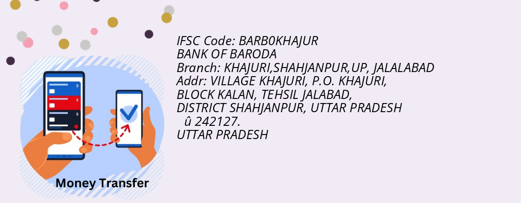 Find BANK OF BARODA IFSC Code JALALABAD - KHAJURI,SHAHJANPUR,UP Branch