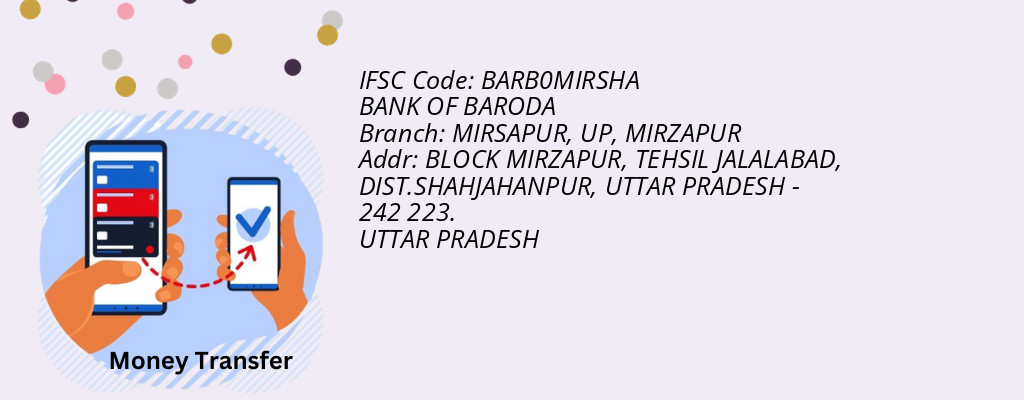 Find BANK OF BARODA IFSC Code MIRZAPUR - MIRSAPUR, UP Branch