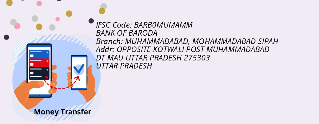 Find BANK OF BARODA IFSC Code MOHAMMADABAD SIPAH - MUHAMMADABAD Branch