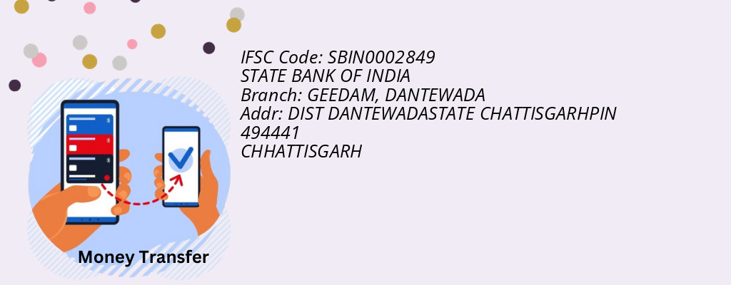 Find STATE BANK OF INDIA IFSC Code DANTEWADA - GEEDAM Branch