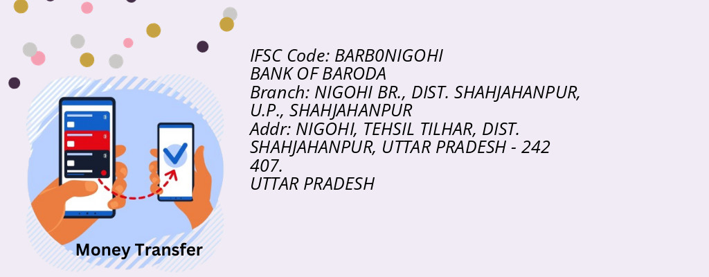 Find BANK OF BARODA IFSC Code SHAHJAHANPUR - NIGOHI BR., DIST. SHAHJAHANPUR, U.P. Branch