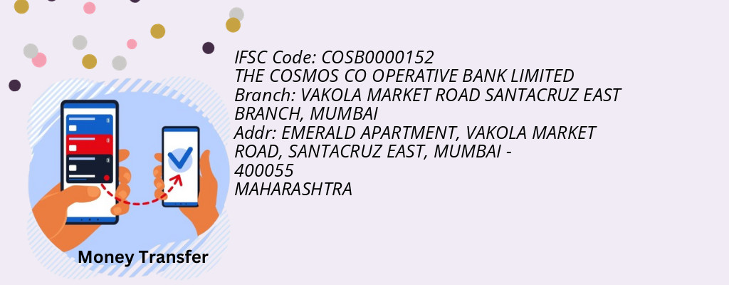 Find THE COSMOS CO OPERATIVE BANK IFSC Code MUMBAI - VAKOLA MARKET ROAD SANTACRUZ EAST BRANCH Branch