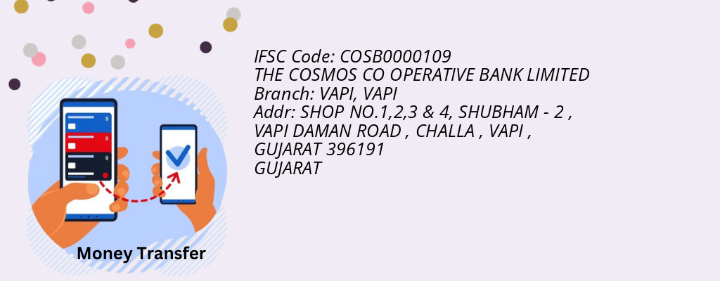 Find THE COSMOS CO OPERATIVE BANK IFSC Code VAPI - VAPI Branch Find THE COSMOS CO OPERATIVE BANK IFSC Code VAPI - VAPI Branch