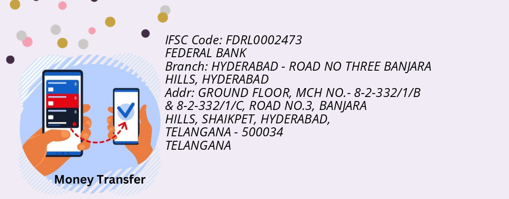 Find FEDERAL BANK IFSC Code HYDERABAD - HYDERABAD - ROAD NO THREE BANJARA HILLS Branch