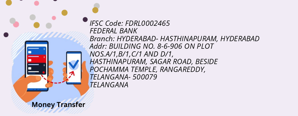 Find FEDERAL BANK IFSC Code HYDERABAD - HYDERABAD- HASTHINAPURAM Branch