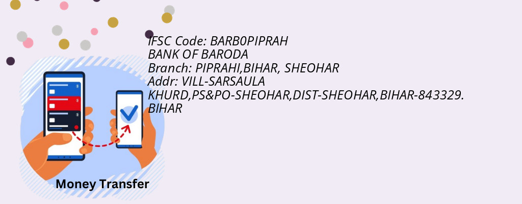 Find BANK OF BARODA IFSC Code SHEOHAR - PIPRAHI,BIHAR Branch