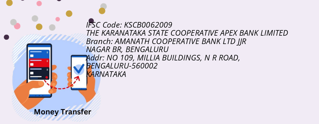 Find THE KARANATAKA STATE COOPERATIVE APEX BANK IFSC Code BENGALURU - AMANATH COOPERATIVE BANK LTD JJR NAGAR BR Branch