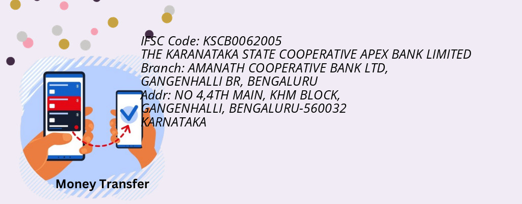 Find THE KARANATAKA STATE COOPERATIVE APEX BANK IFSC Code BENGALURU - AMANATH COOPERATIVE BANK LTD, GANGENHALLI BR Branch