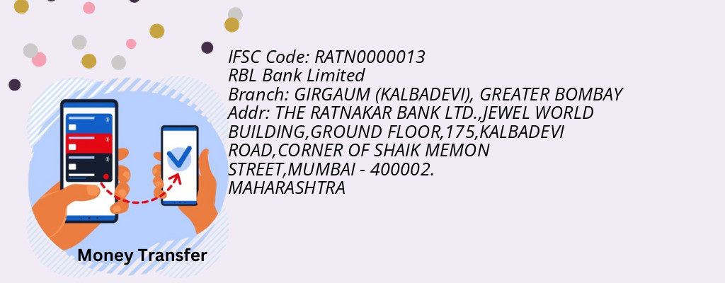 Find RBL Bank Limited IFSC Code GREATER BOMBAY - GIRGAUM (KALBADEVI) Branch Find RBL Bank Limited IFSC Code GREATER BOMBAY - GIRGAUM (KALBADEVI) Branch