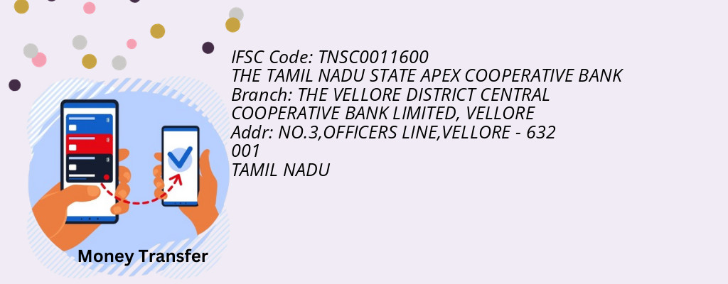 Find THE TAMIL NADU STATE APEX COOPERATIVE BANK IFSC Code VELLORE - THE VELLORE DISTRICT CENTRAL COOPERATIVE BANK LIMITED Branch Find THE TAMIL NADU STATE APEX COOPERATIVE BANK IFSC Code VELLORE - THE VELLORE DISTRICT CENTRAL COOPERATIVE BANK LIMITED Branch