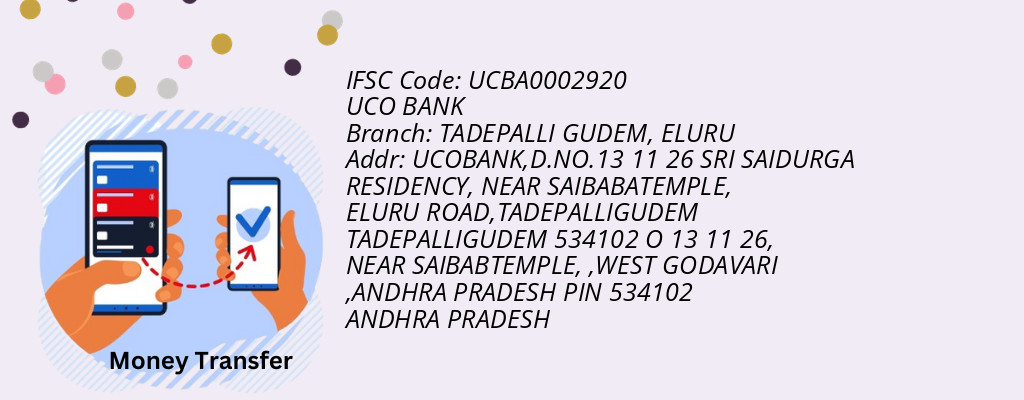 Find UCO BANK IFSC Code ELURU - TADEPALLI GUDEM Branch Find UCO BANK IFSC Code ELURU - TADEPALLI GUDEM Branch