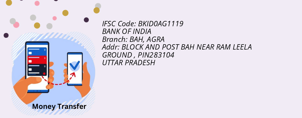 Find BANK OF INDIA IFSC Code AGRA - BAH Branch