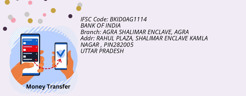Find BANK OF INDIA IFSC Code AGRA - AGRA SHALIMAR ENCLAVE Branch Find BANK OF INDIA IFSC Code AGRA - AGRA SHALIMAR ENCLAVE Branch