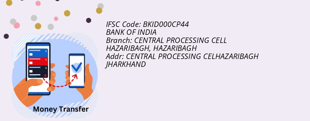 Find BANK OF INDIA IFSC Code HAZARIBAGH - CENTRAL PROCESSING CELL  HAZARIBAGH Branch