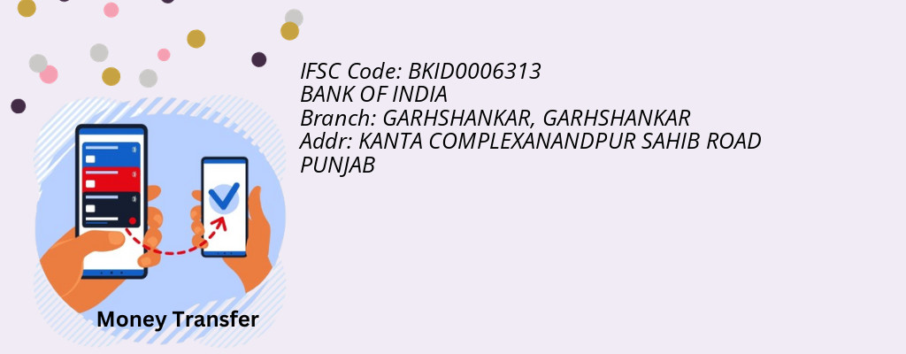 Find BANK OF INDIA IFSC Code GARHSHANKAR - GARHSHANKAR Branch