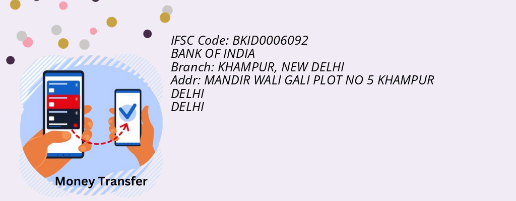 Find BANK OF INDIA IFSC Code NEW DELHI - KHAMPUR Branch