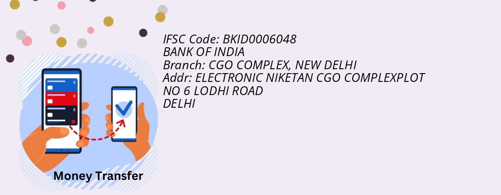 Find BANK OF INDIA IFSC Code NEW DELHI - CGO COMPLEX Branch