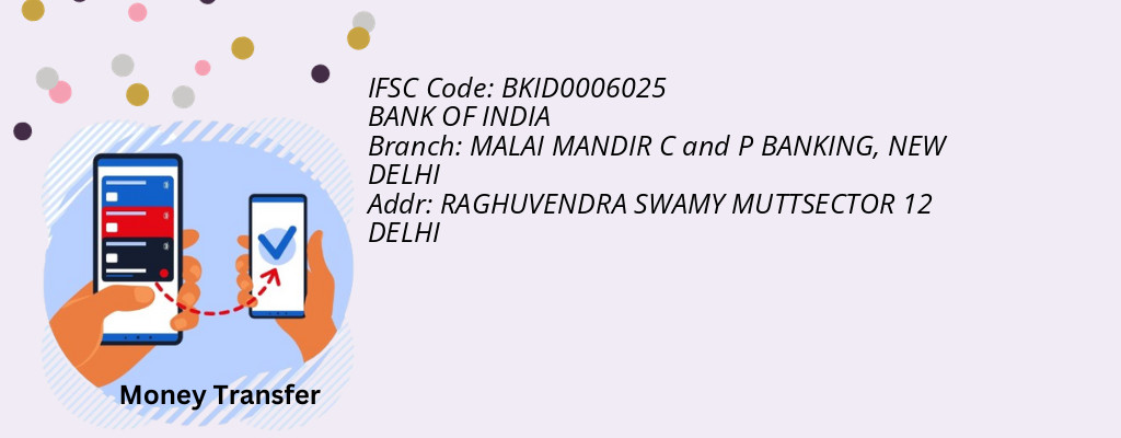 Find BANK OF INDIA IFSC Code NEW DELHI - MALAI MANDIR C and P BANKING Branch