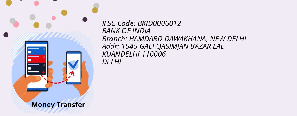Find BANK OF INDIA IFSC Code NEW DELHI - HAMDARD DAWAKHANA Branch