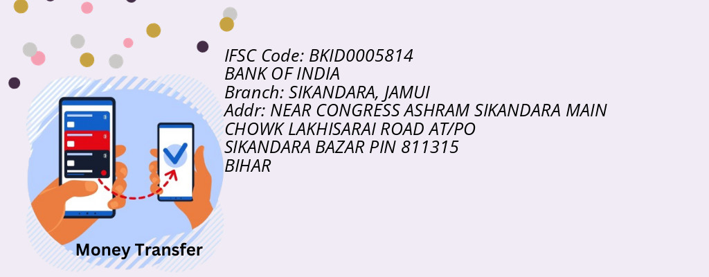 Find BANK OF INDIA IFSC Code JAMUI - SIKANDARA Branch